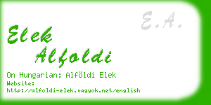 elek alfoldi business card